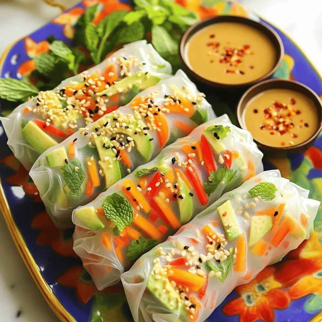 Vegetable Spring Rolls with Peanut Sauce Delight