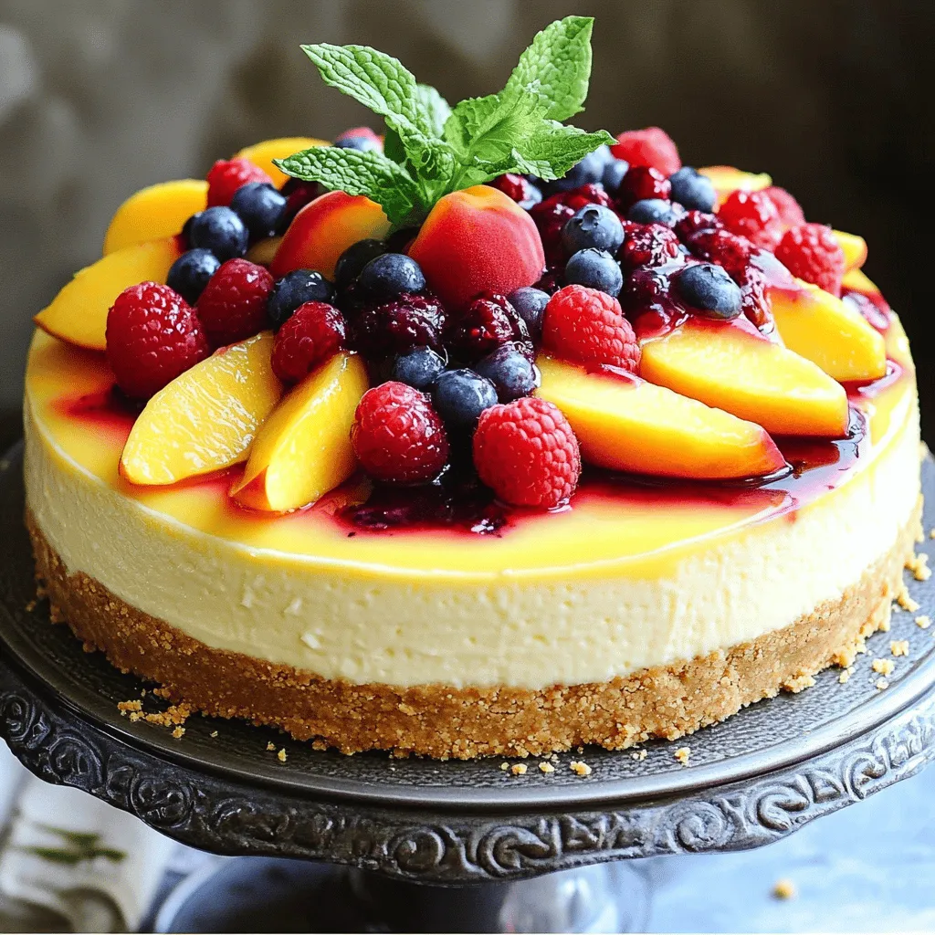 Summer Berry Peach Cheesecake Delightful Easy Dessert