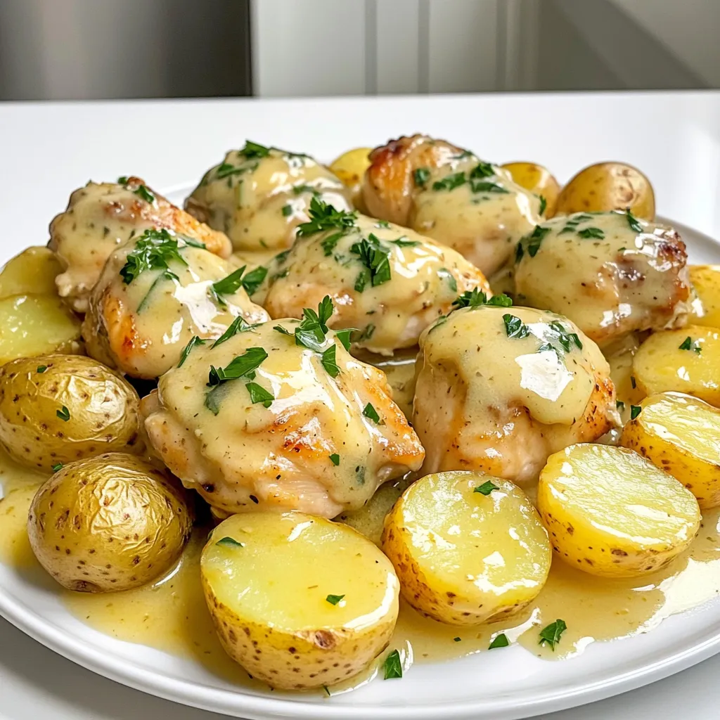 Savory Slow Cooker Garlic Parmesan Chicken and Potatoes