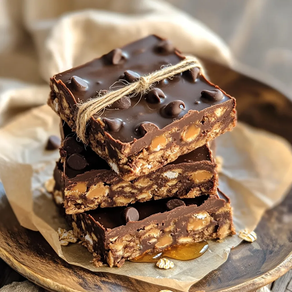 No-Bake Chocolate Peanut Butter Oat Bars Delight