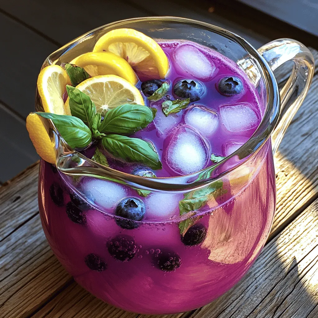 Blueberry Basil Lemonade Refreshing Summer Drink