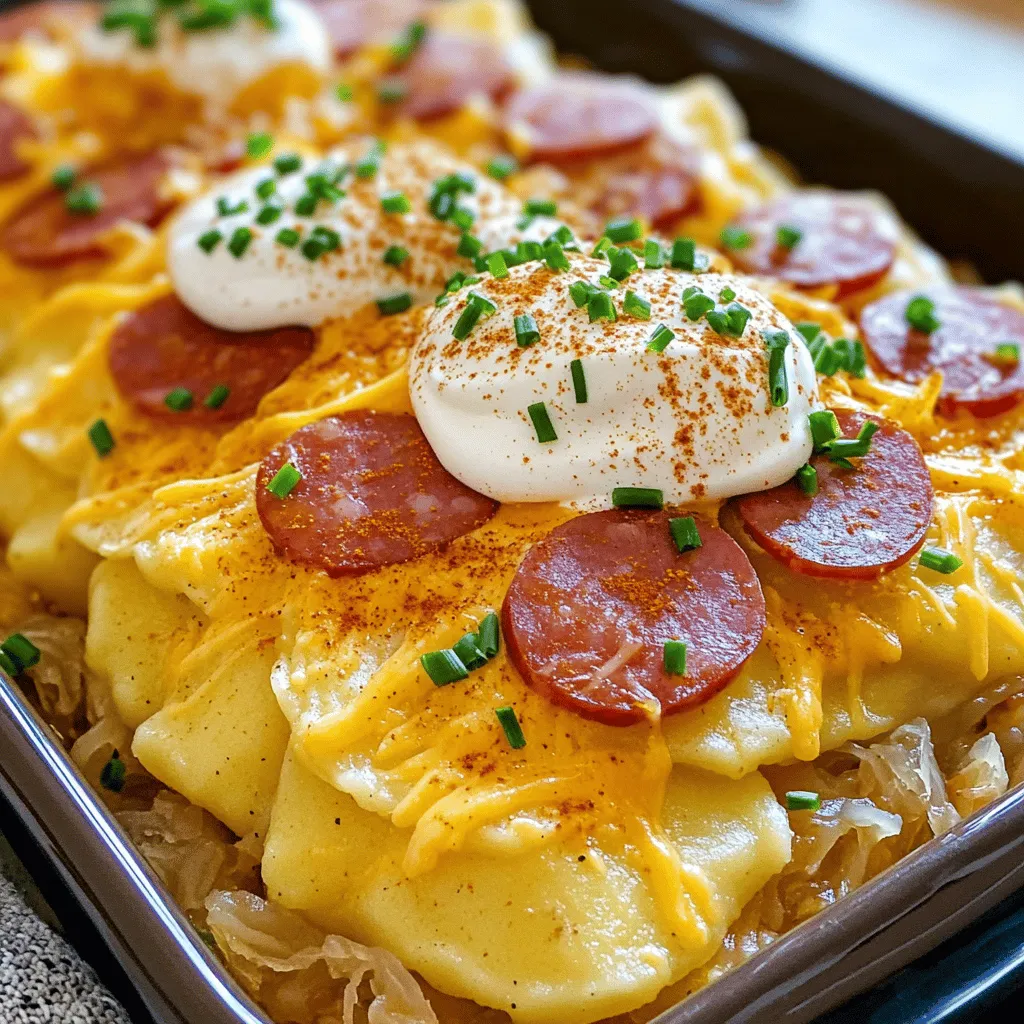 Crockpot Pierogi Casserole with Kielbasa Delight