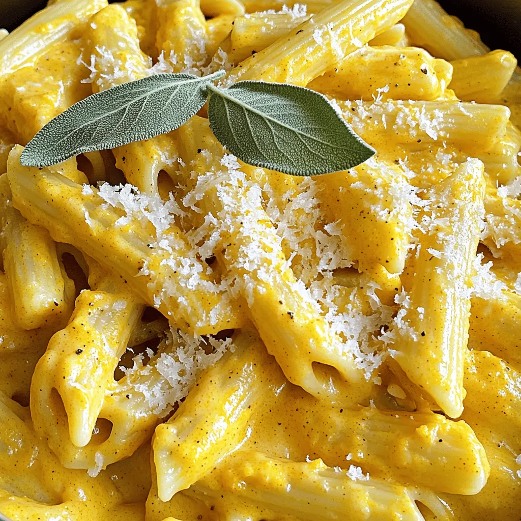 Creamy Pumpkin Alfredo Penne Wholesome Dinner Recipe