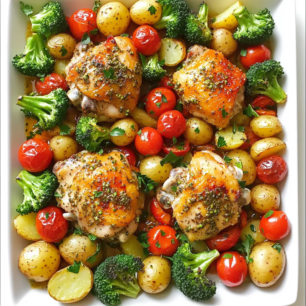 Sheet Pan Garlic Herb Chicken &#038; Veggies Delight