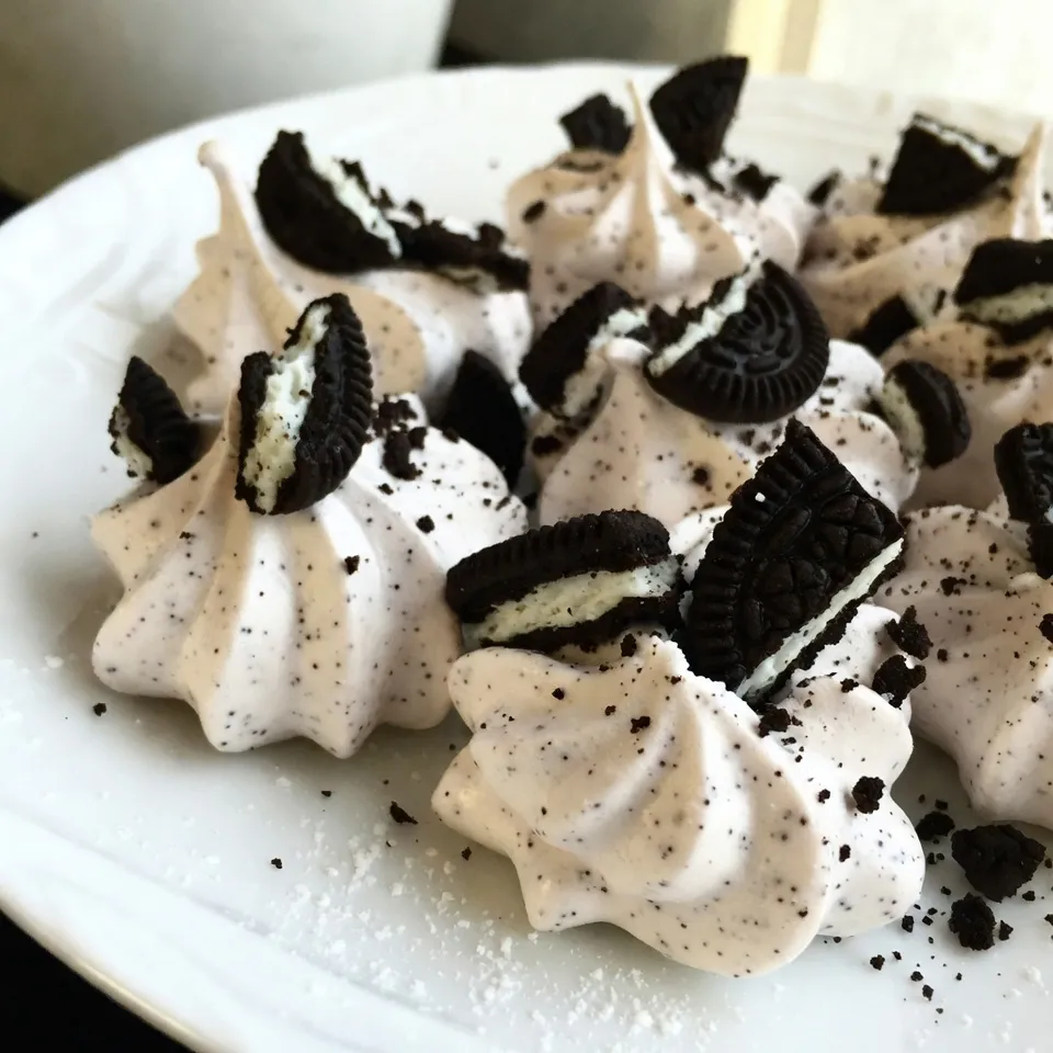 Peppermint Oreo Meringue Cookies Delightful Treats