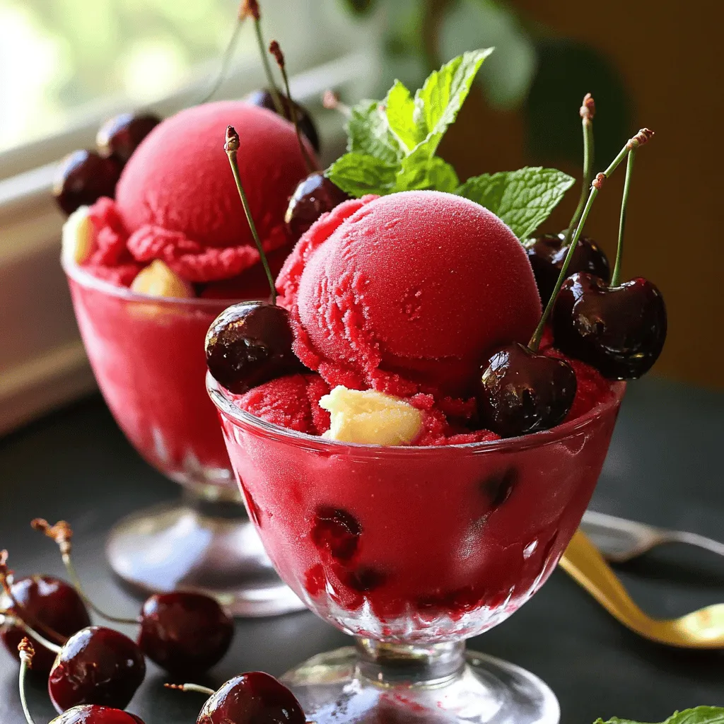 No Churn Cherry Cola Sorbet Refreshing Cool Treat
