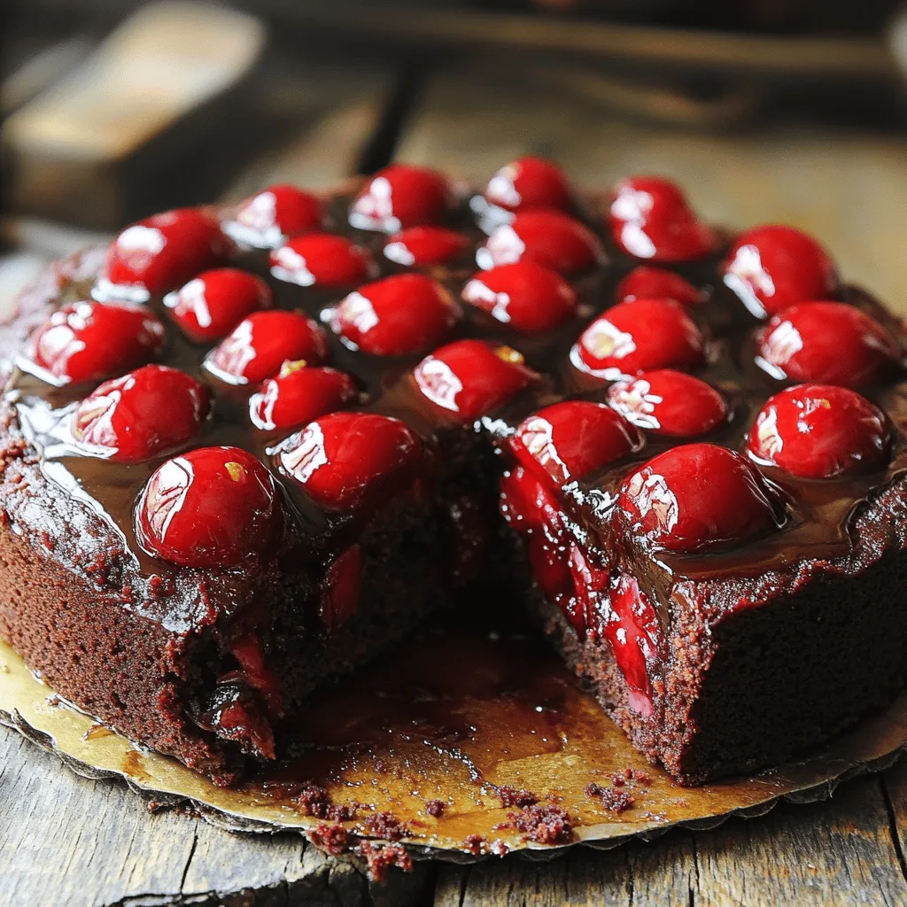 Chocolate Cherry Upside-Down Cake Delightful Treat