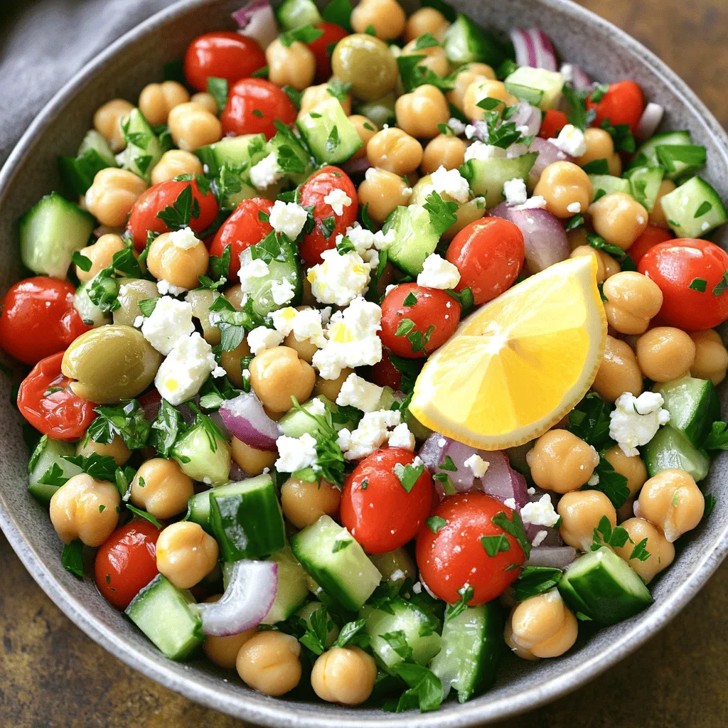 Greek Chickpea Cucumber Feta Salad Fresh and Tasty Dish