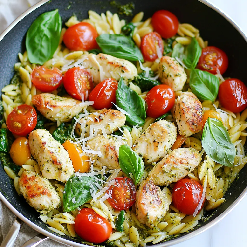 One-Pan Chicken Pesto Orzo Quick and Easy Meal