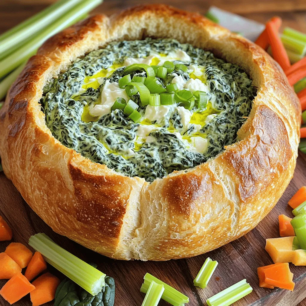 Spinach Dip Bread Bowl Flavorful and Easy Recipe