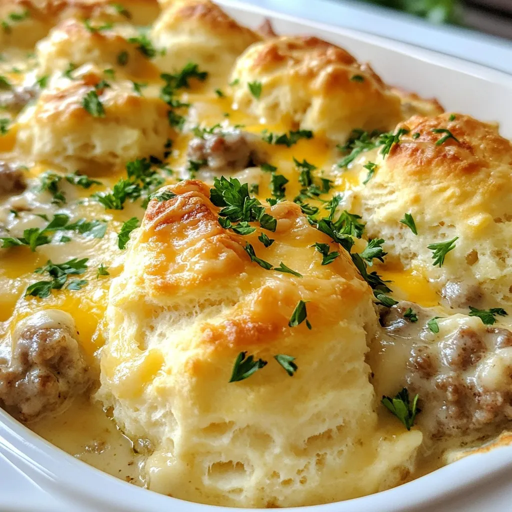 Copycat Cracker Barrel Biscuits &#038; Gravy Casserole Delight