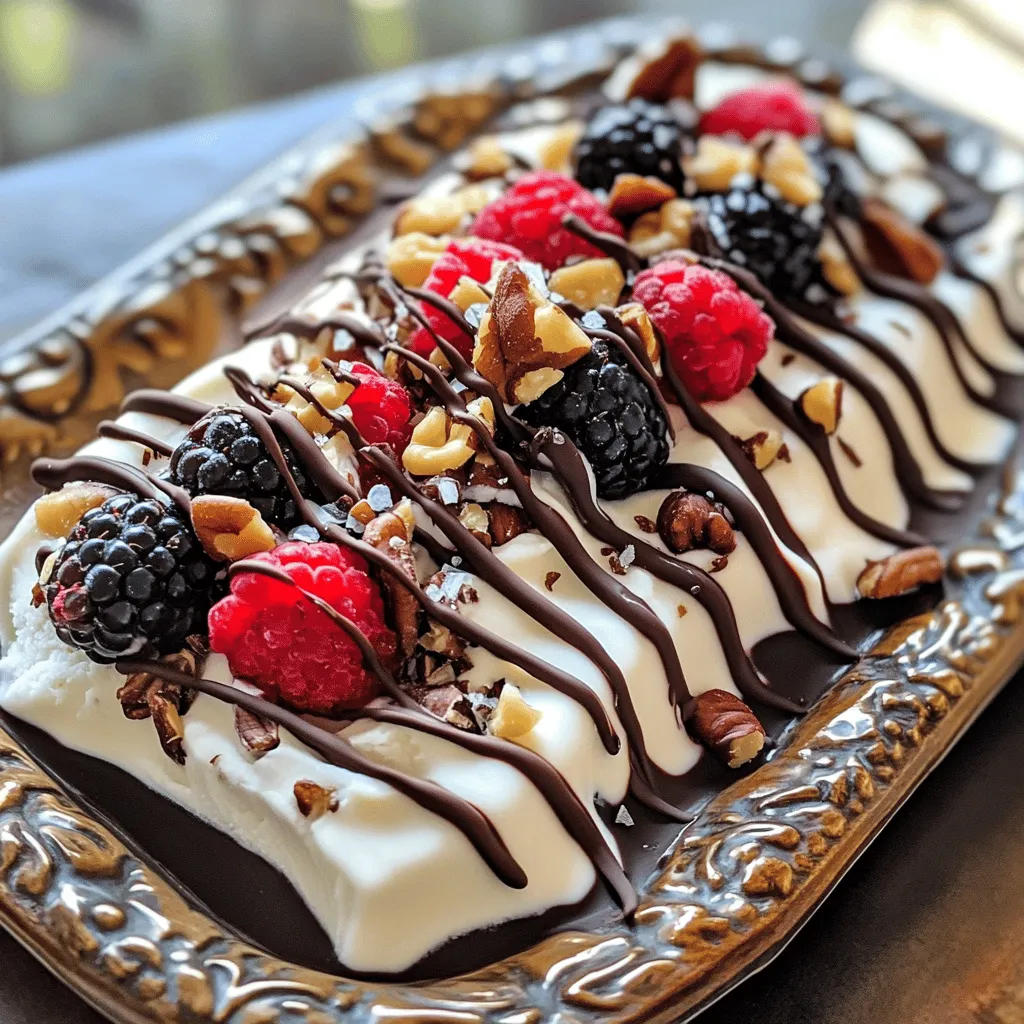 Frozen Yogurt Bark with Dark Chocolate Swirl Delight