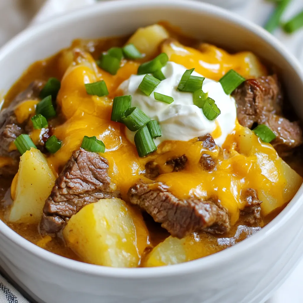 Crockpot Loaded Steak and Potato Bake Simple Comfort
