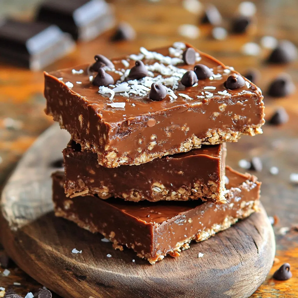 No Bake Chocolate Peanut Butter Oat Bars Delight