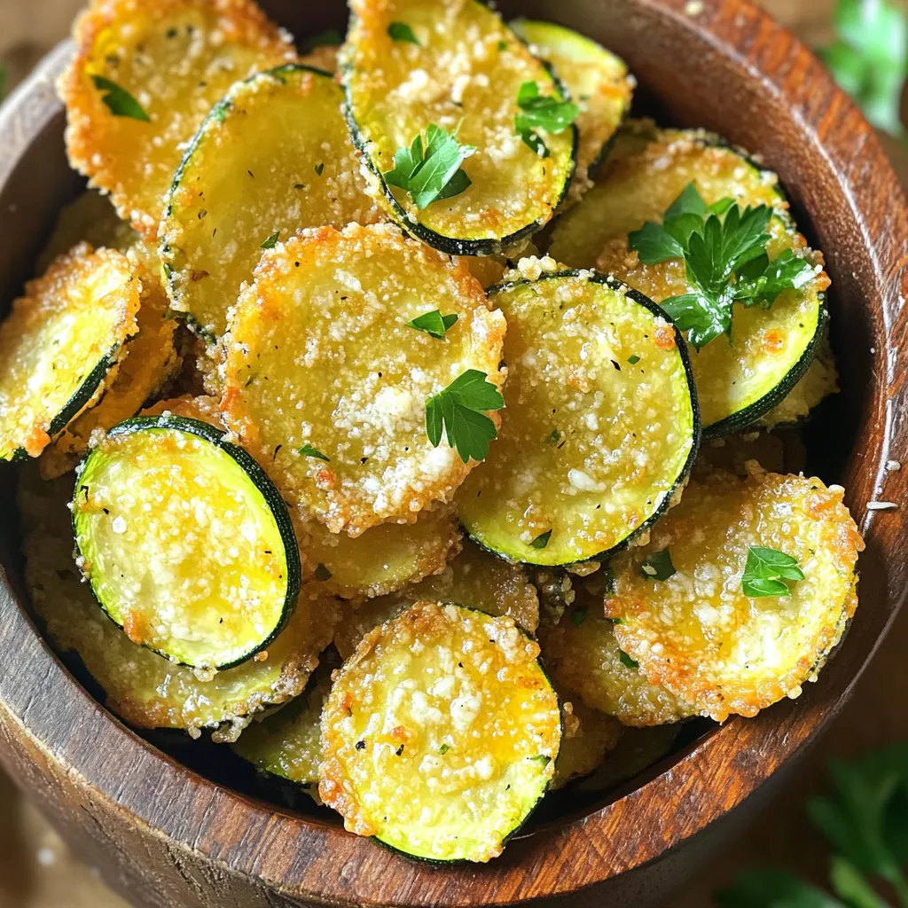 Air Fryer Garlic Parmesan Zucchini Chips Delight
