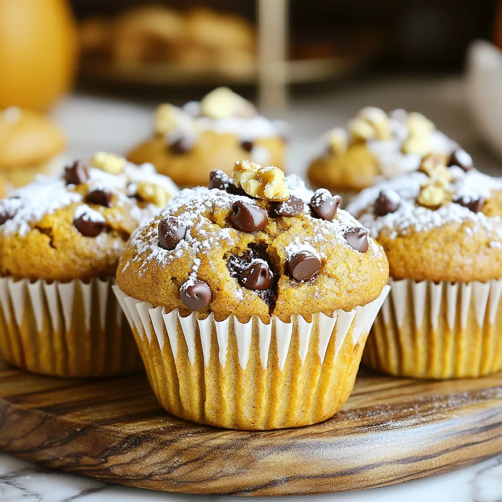 Bakery Pumpkin Chocolate Chip Muffins Fresh Delight