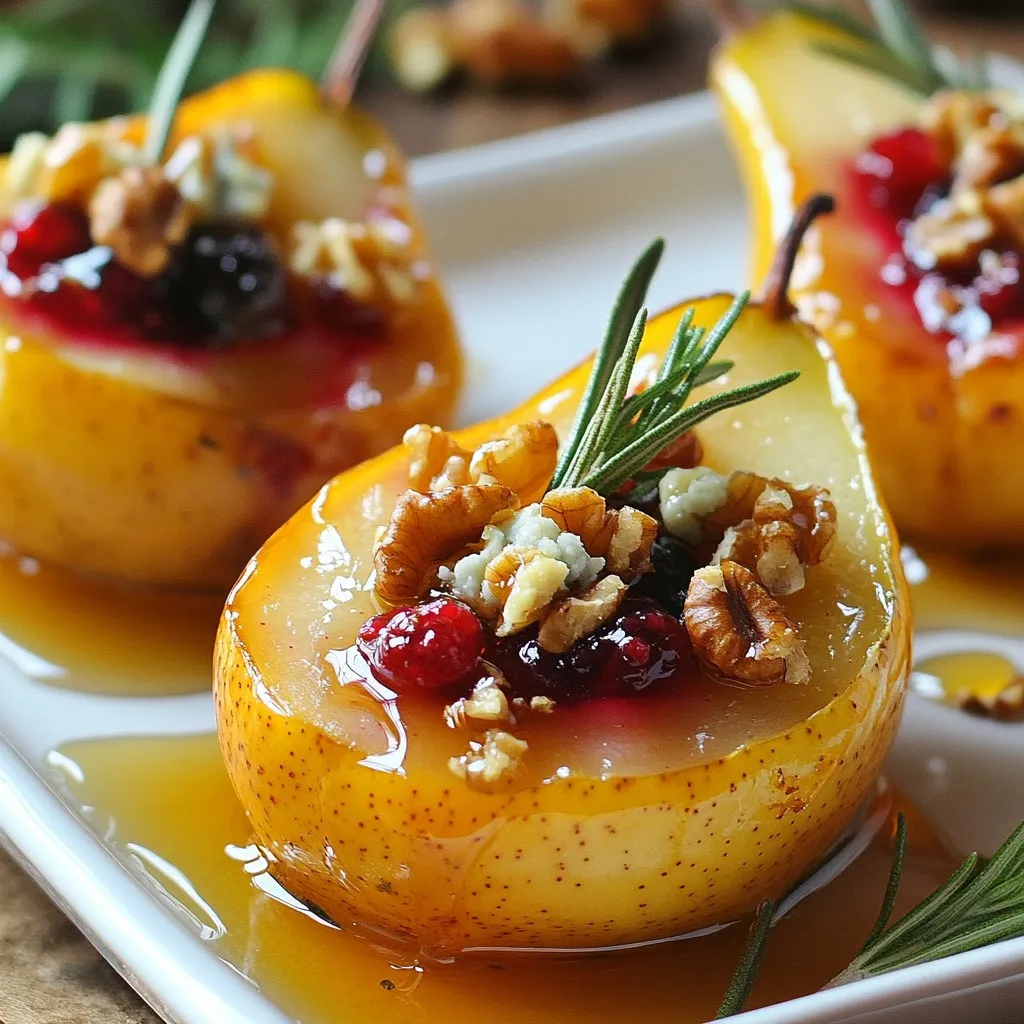 Baked Pears with Honey Berries &#038; Blue Cheese Delight