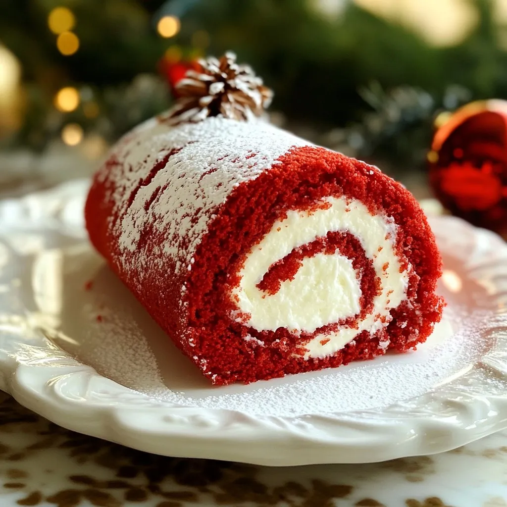 Christmas Red Velvet Cake Roll Festive and Delicious