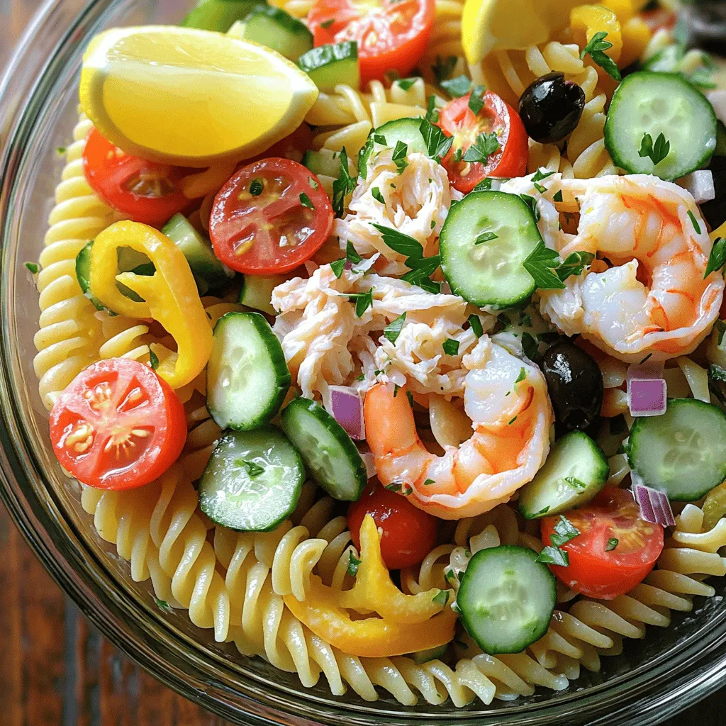 Savory Seafood Pasta Salad with Crab and Shrimp Recipe