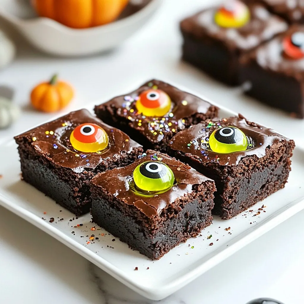 Spooky Halloween Brownies with Gummy Eyeballs Delight