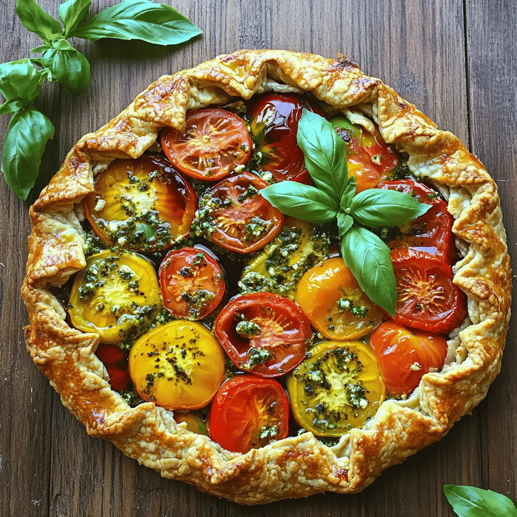 Heirloom Tomato Galette with Basil Feta Crust Delight