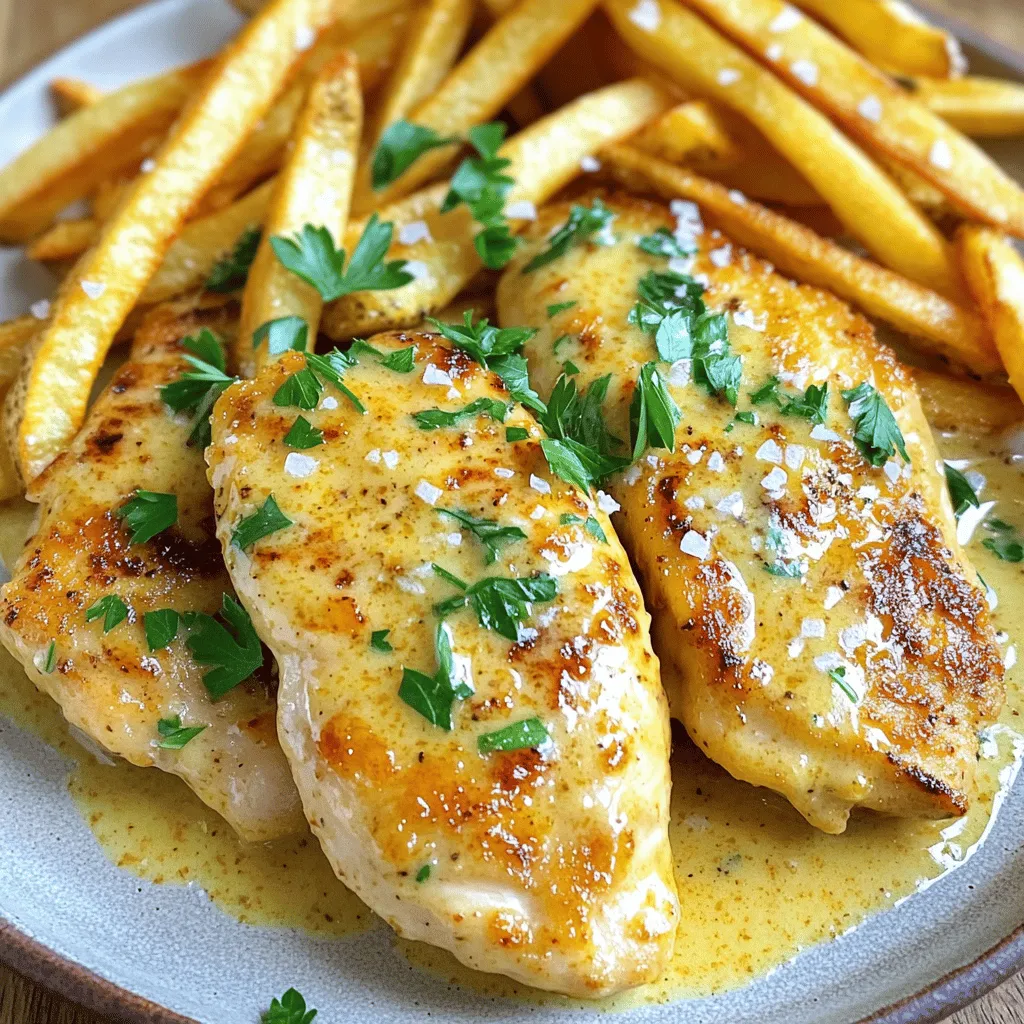 Creamy Garlic Parmesan Chicken Fillets with Fries Delight