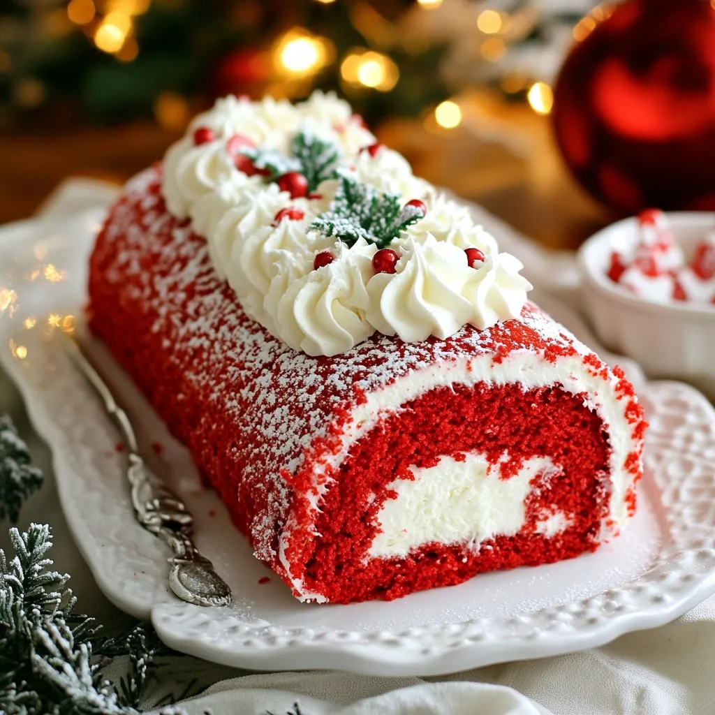 Christmas Red Velvet Cake Roll Festive Delight Recipe