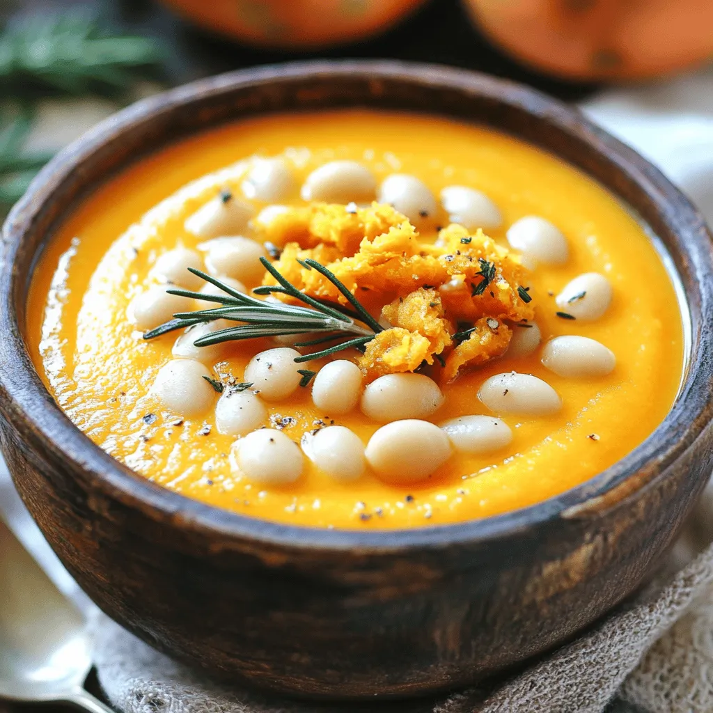 Savory Sweet Potato Bisque with Crispy White Beans