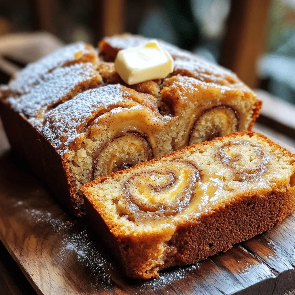 Bakery-Style Cinnamon Swirl Banana Bread Delight