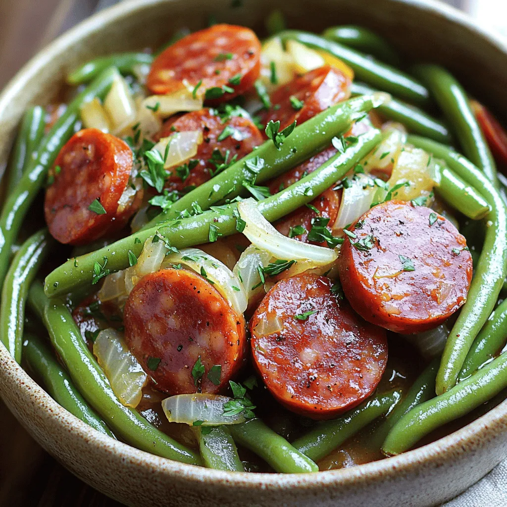 Crockpot Kielbasa and Green Beans Simple Flavor Dish