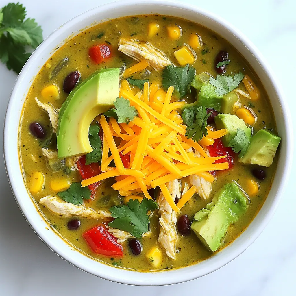 One-Pot Green Enchilada Chicken Soup Comfort Meal
