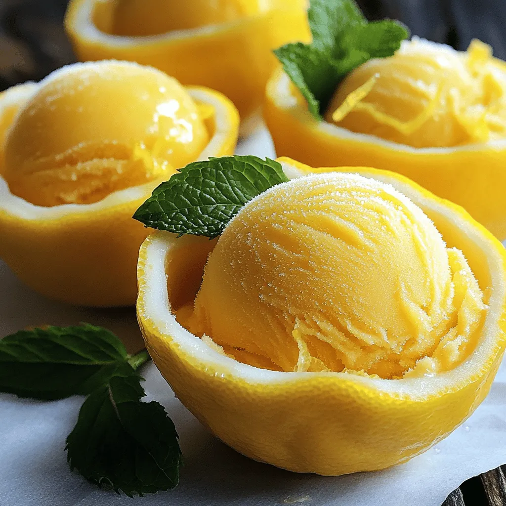 Lemon Sorbet in Lemon Shells Refreshing Summer Treat
