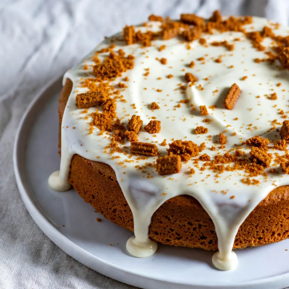 Speculoos Cake with Mascarpone Glaze Delight