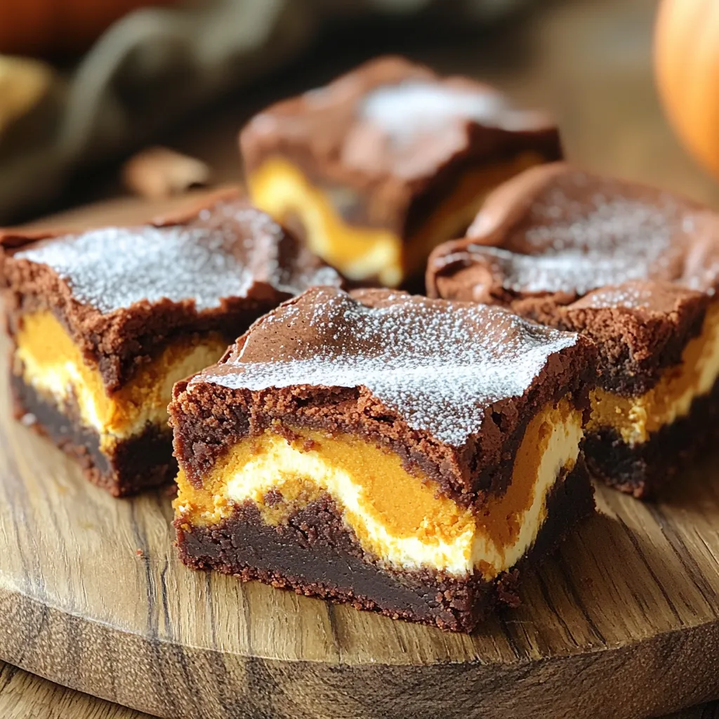 Pumpkin Cream Cheese Swirl Brownies Rich and Indulgent