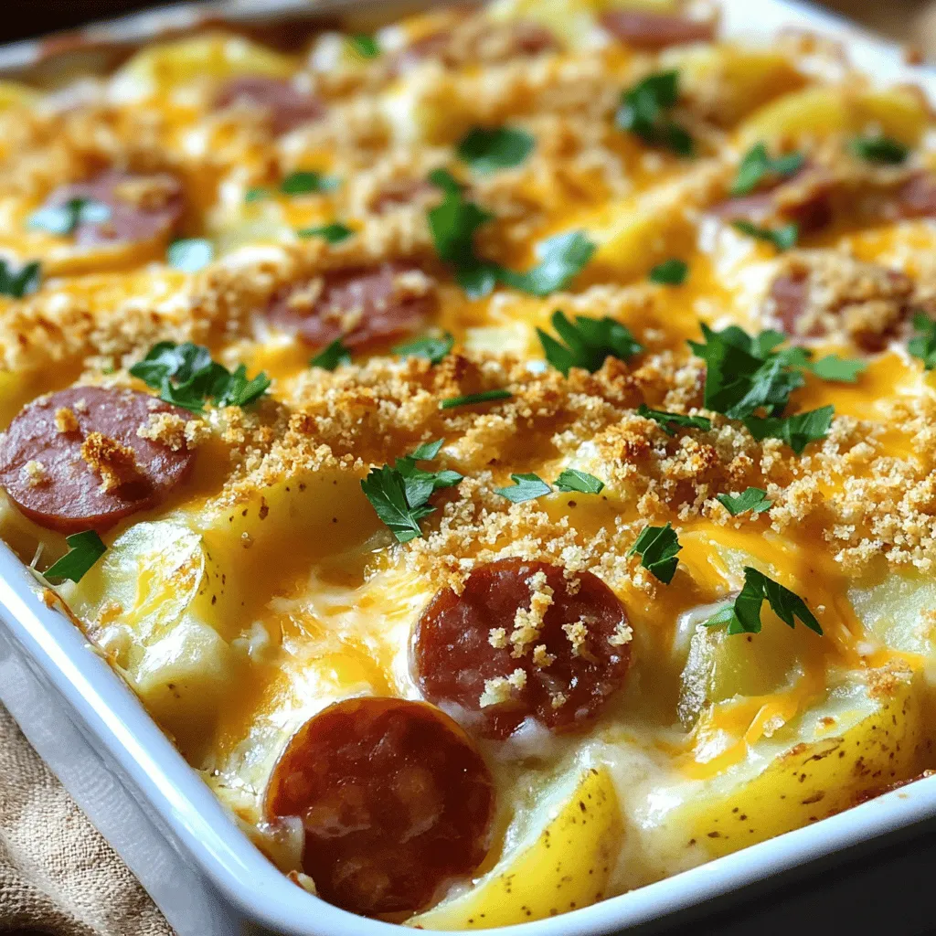 Kielbasa Cheesy Potato Casserole Simple and Tasty Dish