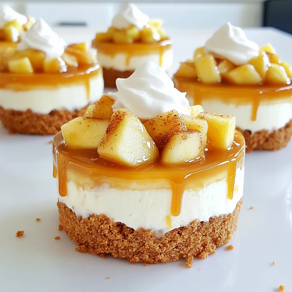 No-Bake Caramel Apple Cheesecake Cups Delight