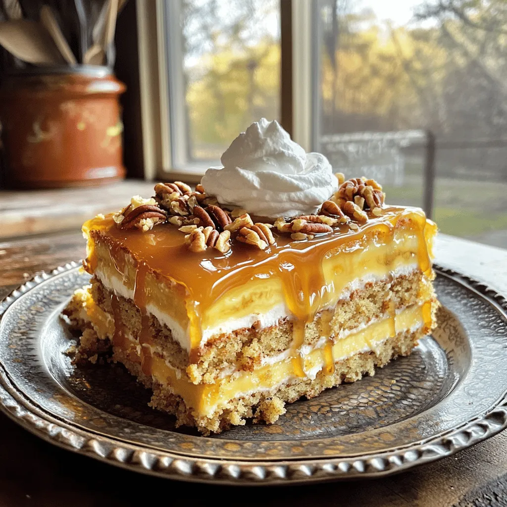 Caramel Banana Pecan Cake Sweet and Simple Delight