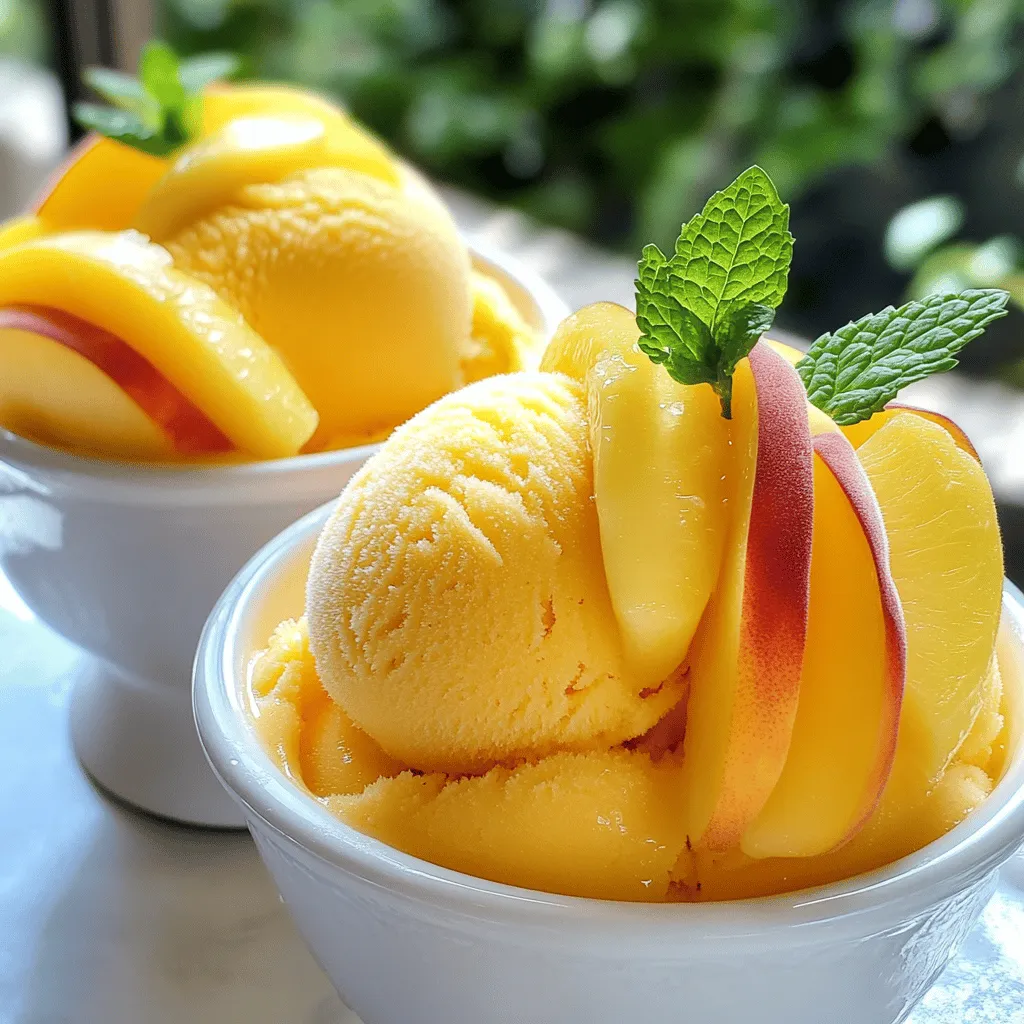 Peach Sorbet Without Ice Cream Maker Simple Delight