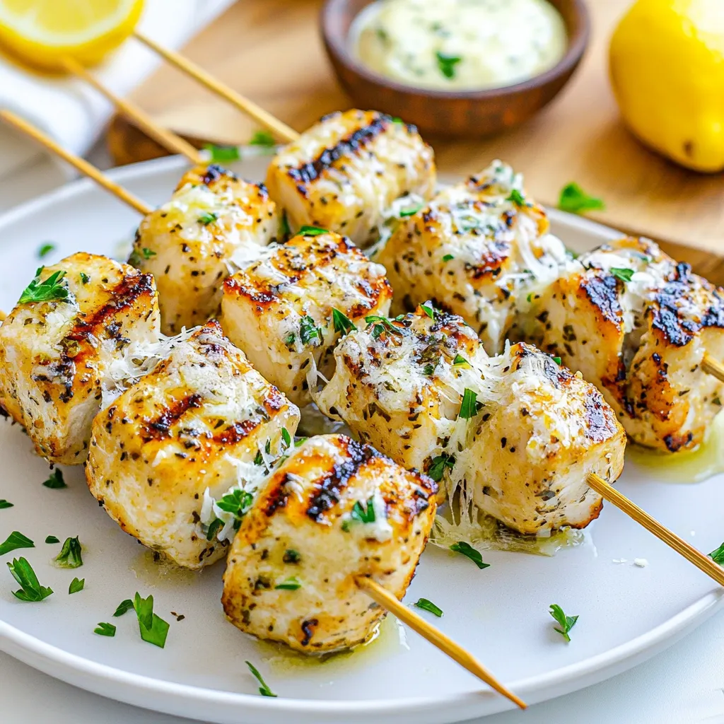 Grilled Ranch Garlic Parmesan Chicken Skewers Delight