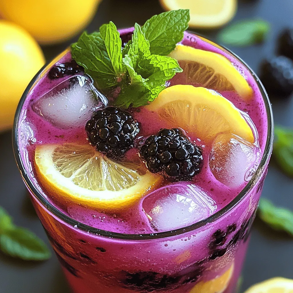 Blackberry Lemon Verbena Fizz Refreshing Drink Recipe