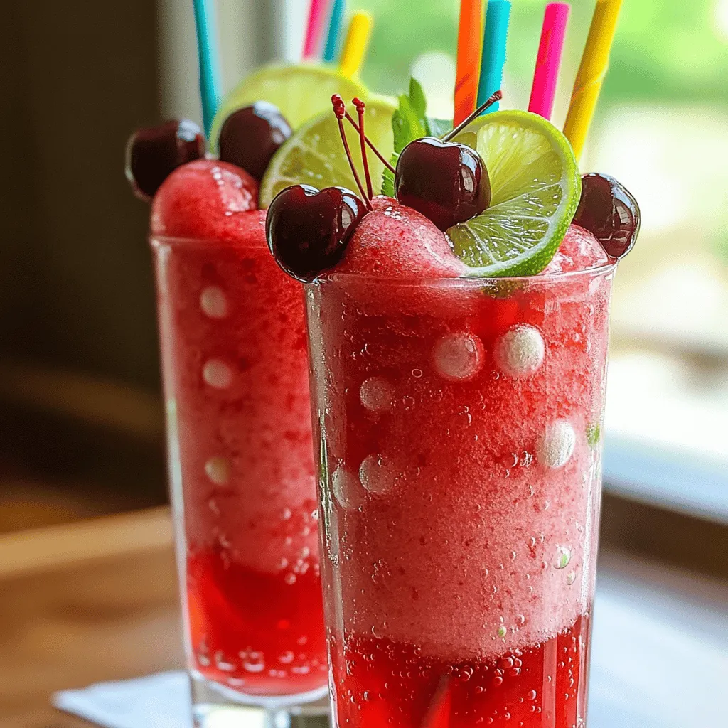 Cherry Lime Soda Slushies Refreshing and Easy Treat