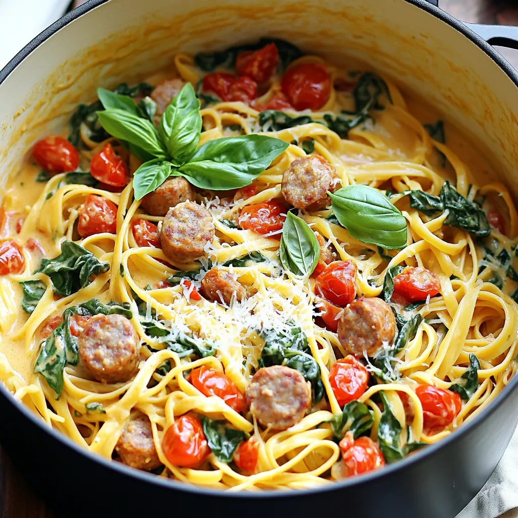 One-Pot Tuscan Sausage Pasta Simple and Flavorful Dish