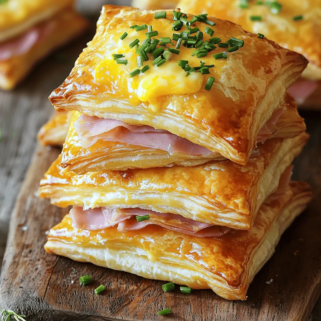 Crispy Ham &#038; Cheese Puff Pastry Stacks Delight