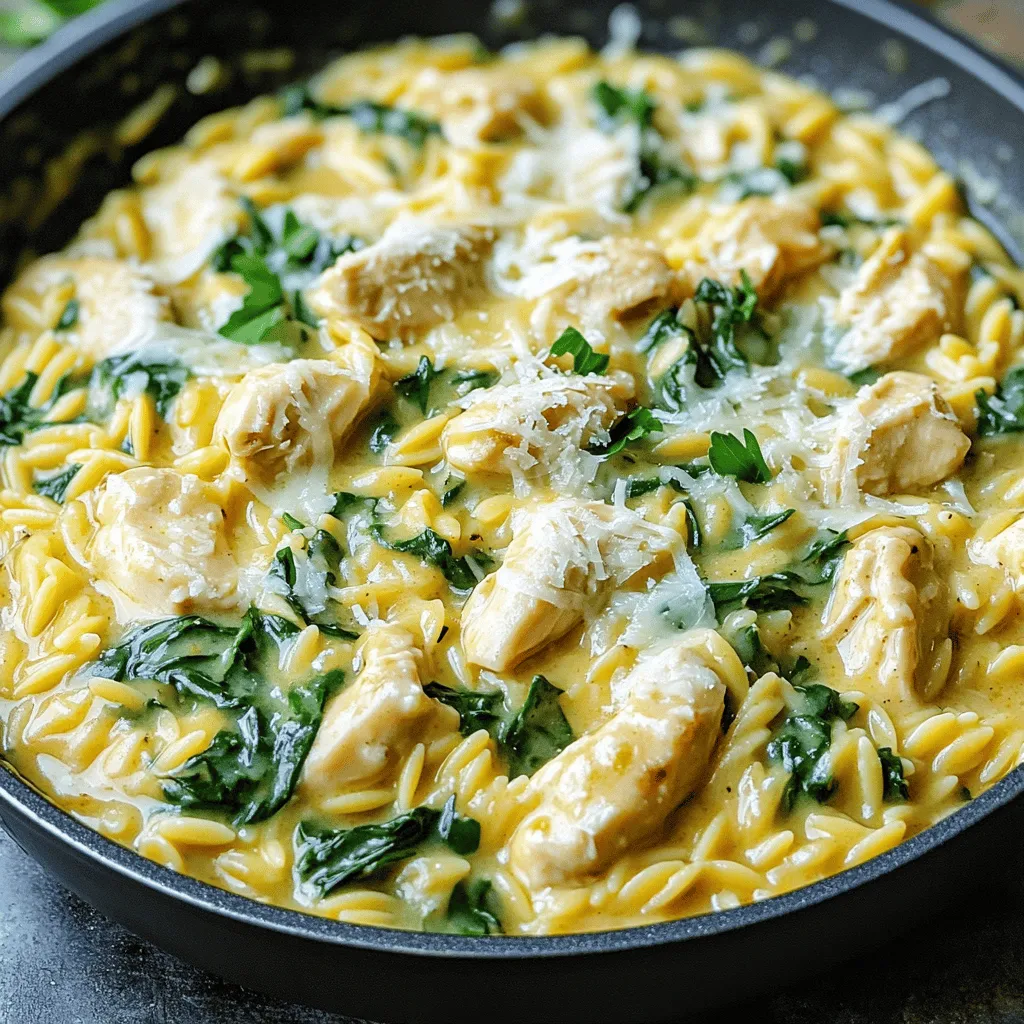 Creamy Garlic Butter Chicken Orzo Skillet Delight