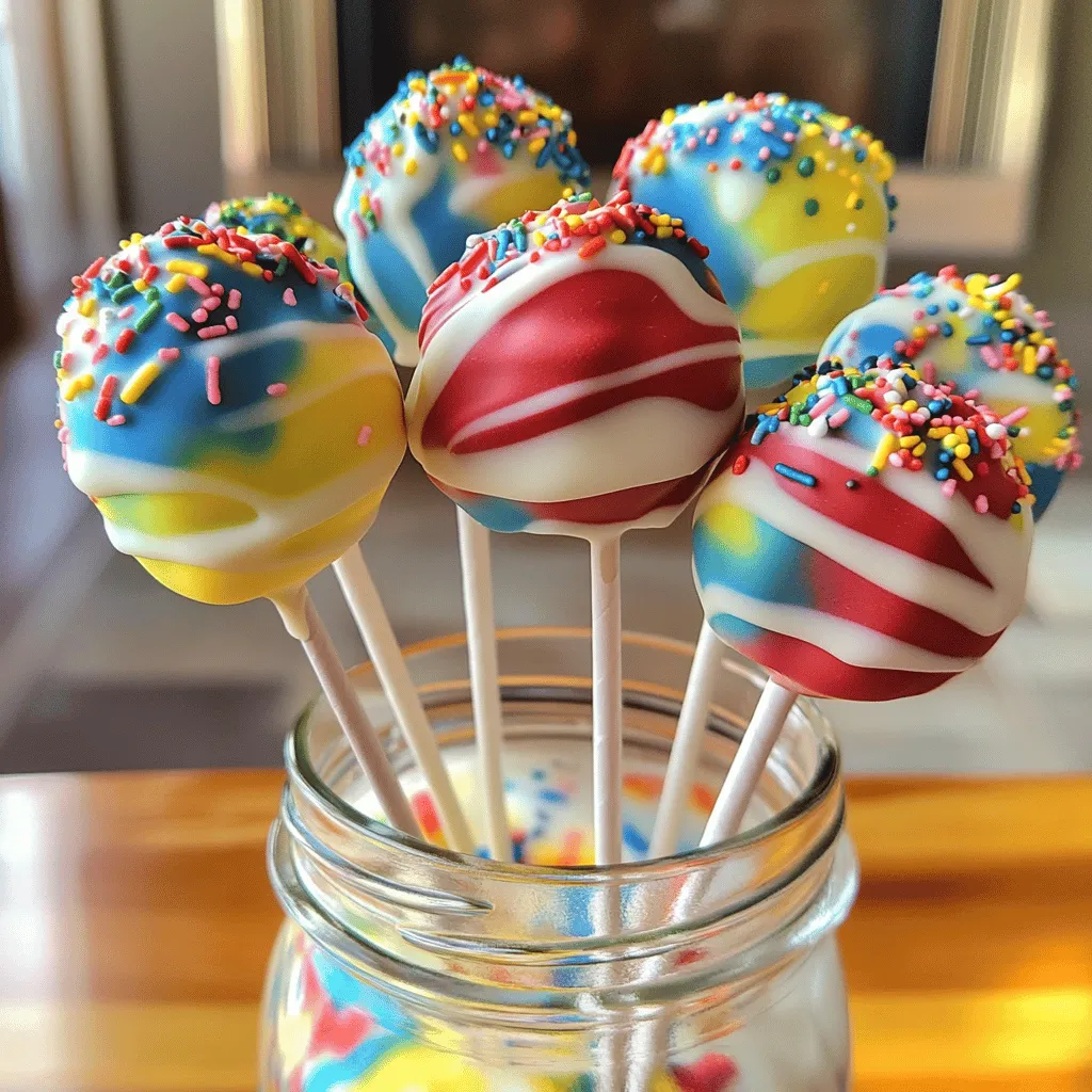Tie Dye Funfetti Cake Pops Colorful Treat Delight