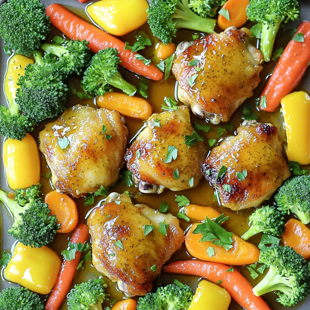 Sheet Pan Honey Mustard Chicken Veggies Delight