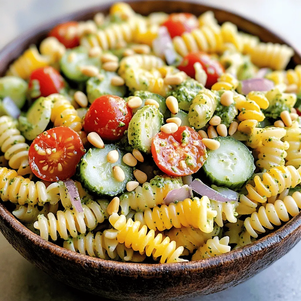 Savory Summer Pasta Salad with Corn and Creamy Pesto