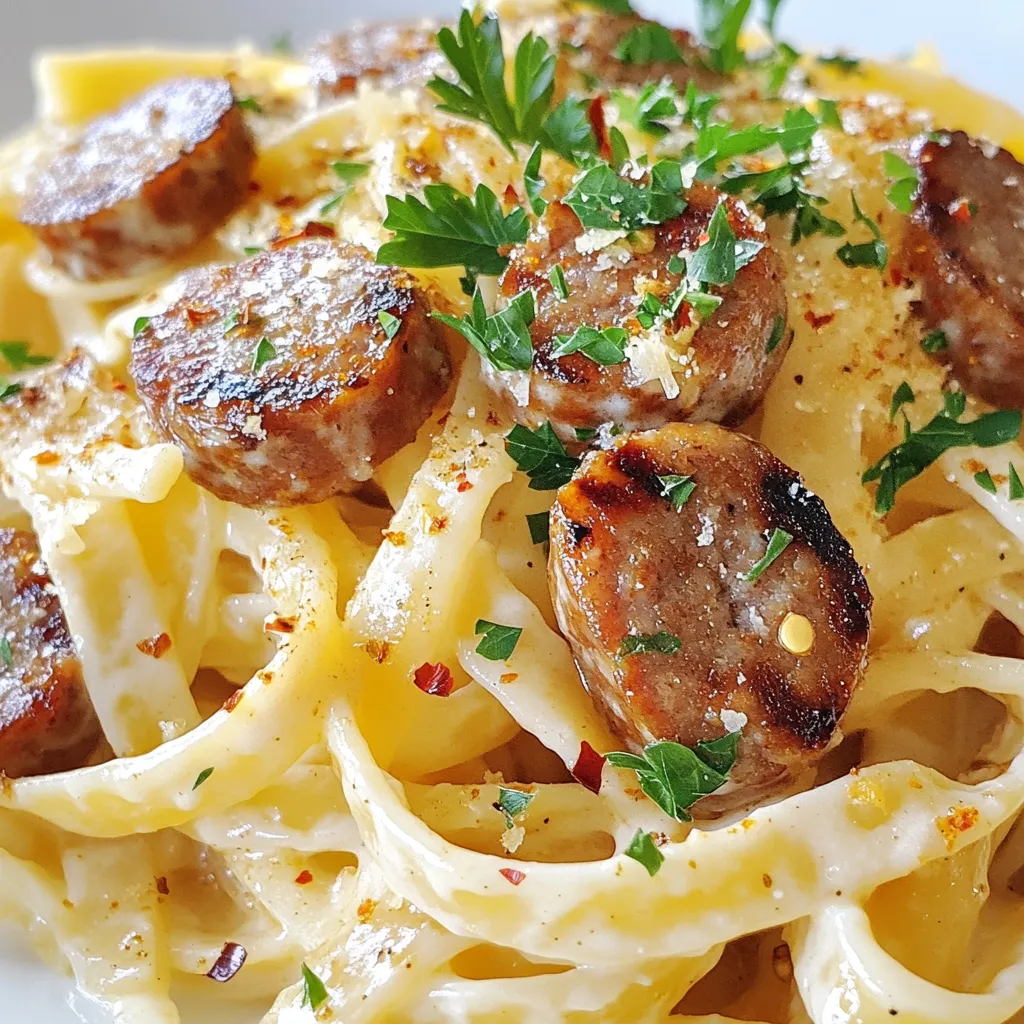 Cajun Smoked Sausage Alfredo Pasta Rich and Creamy Dish