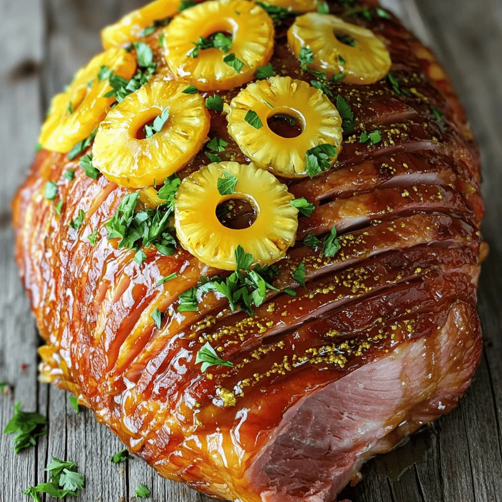 Pineapple Mustard Glazed Ham Delightful Holiday Dish