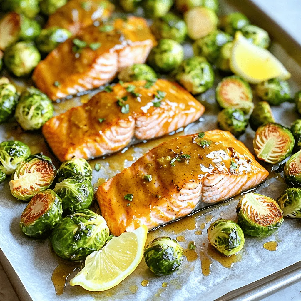 Sheet-Pan Honey Mustard Salmon with Brussels Sprouts Delight